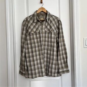 Duluth Trading Outdoor Shirt Vented Plaid Size M Fishing Hiking Camping